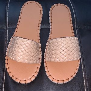 Tan braided sandals